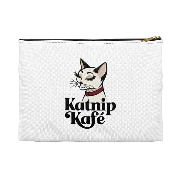 Cute Cat Themed Accessory Pouch - Katnip Kafé Design for Cat Lovers