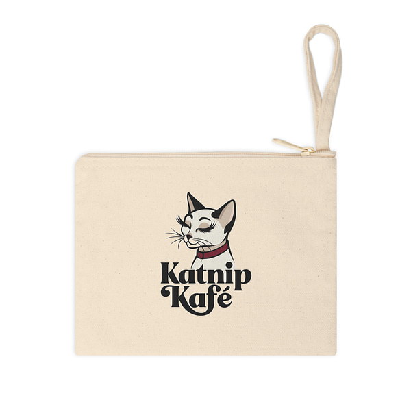 Whimsical Cat Zipper Pouch - Katnip Kafé Design