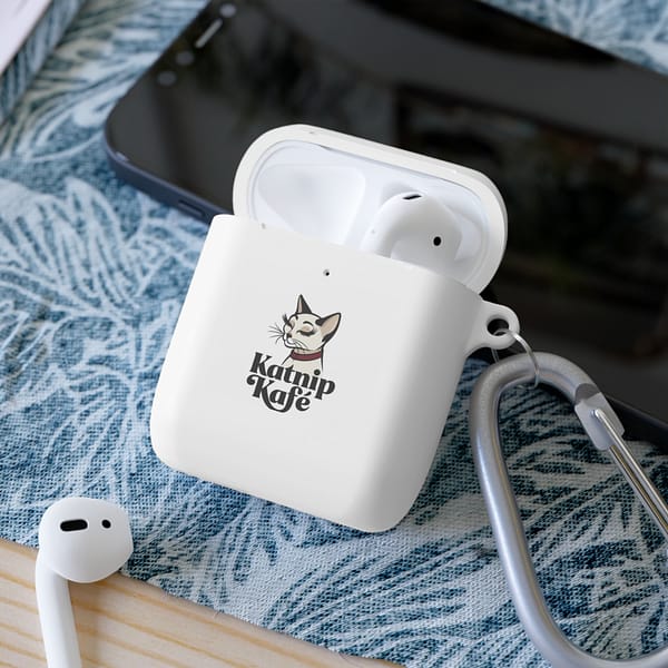 Cat-Themed AirPods Case Cover - Katnip Kafé Design